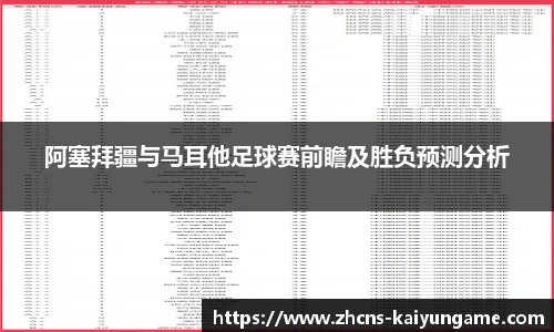 阿塞拜疆与马耳他足球赛前瞻及胜负预测分析